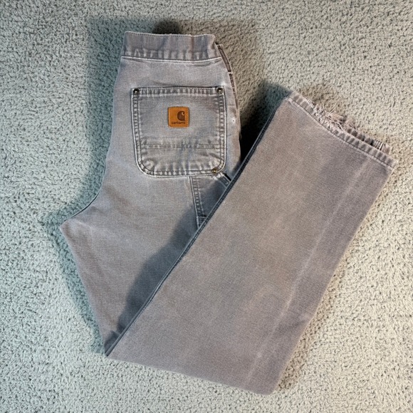 Carhartt Double Knee Jeans 30x32.5 Faded Thrashed Distressed Dungaree Fit - Picture 11 of 12